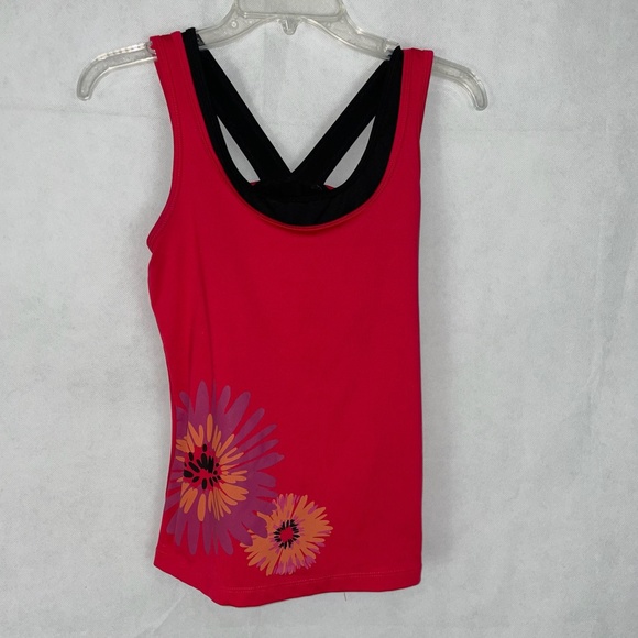 Danskin Now Tops - Danskin Now Red Floral Workout Athletic Yoga Tank Top Size Small